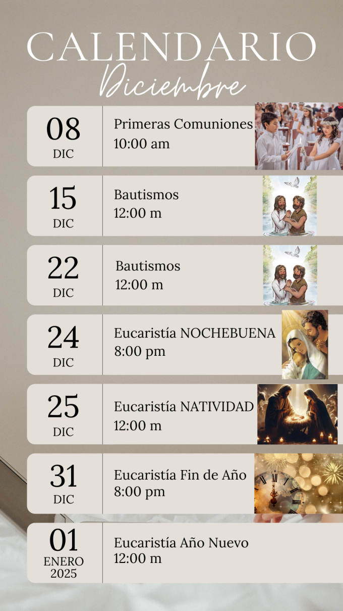 Calendario Diciembre